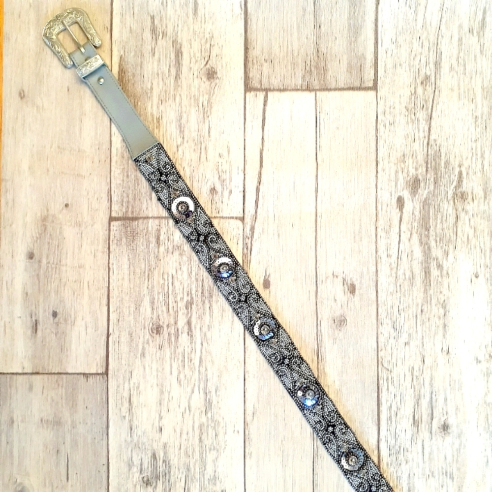 Free People Western silver bead belt